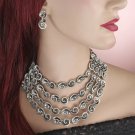 Contemporary Style Jewelry Night on the Town Hand Cast Necklace and Earring Set