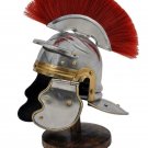 Ancient Historical Helmet Roman Imperial Army Centurion W/Red Plume, Stand Armor