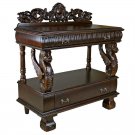 Renaissance Hand-Carved 40" Solid Hardwood Lord Raffles Winged Lion Buffet Table