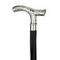 Walking Stick Empress Collection Belle Epoque Chrome Solid Hardwood 37" Cane