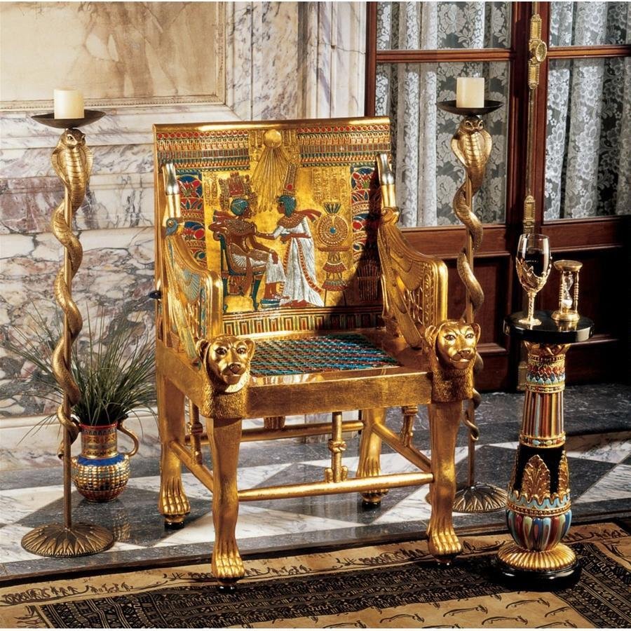 Ancient Egyptian King Tutankhamen's Replica 41.5" Throne Chair