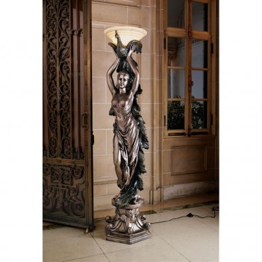 The Peacock Goddess Torchiere 74.5" Floor Lamp