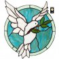 Dove of Peace Tiffany Style 14" Stained Glass Window