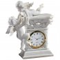 Baroque Twin Cherubs Bonded Marble Desktop 6.5" Clock