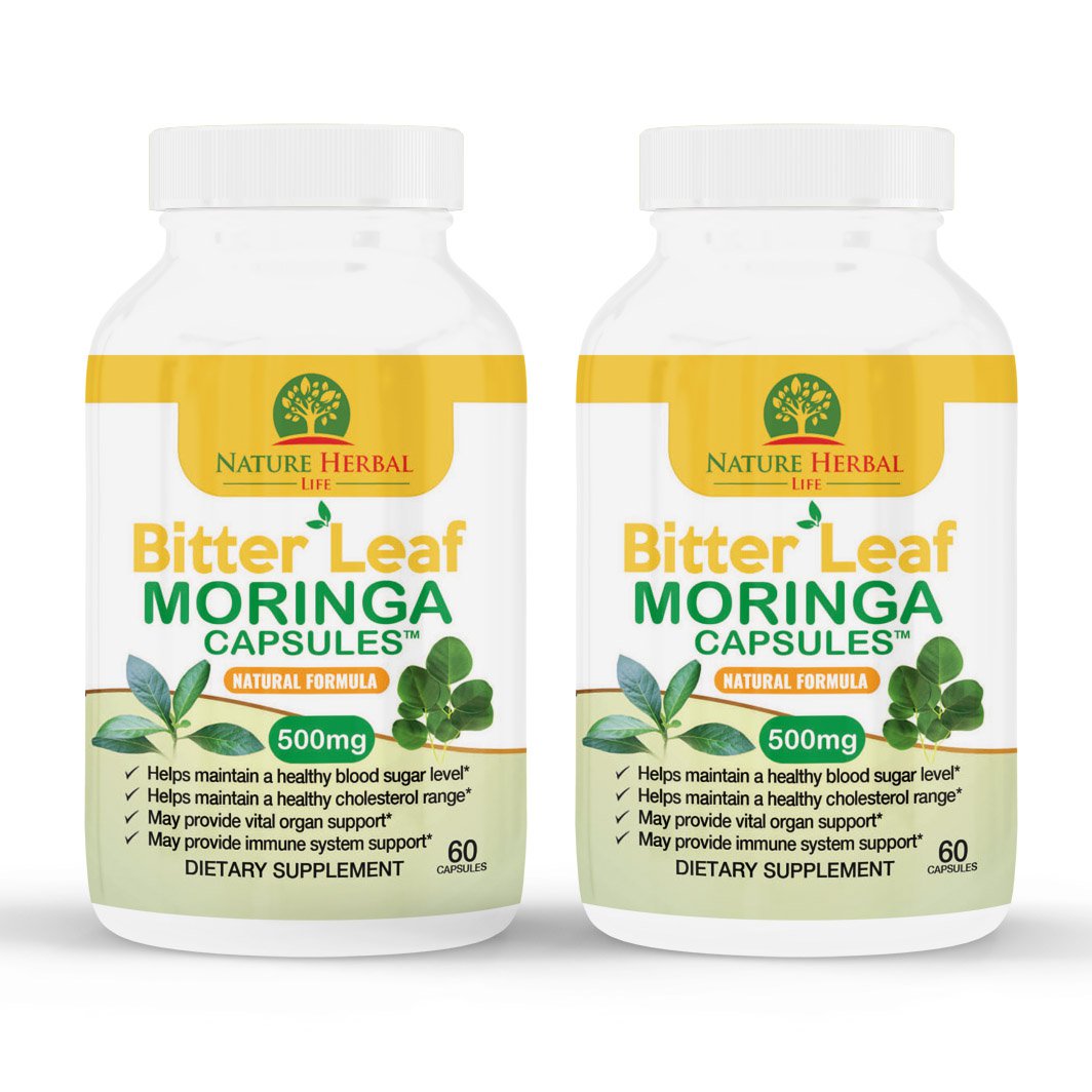 Bitter Leaf Moringa Capsules.( 1 Bottle) Weight Loss & Body Cleasning
