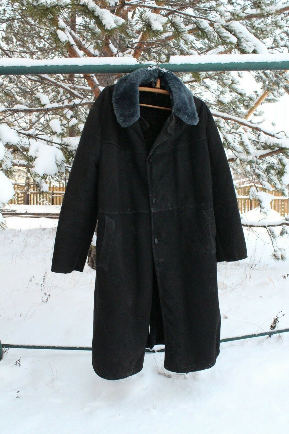 Police winter uniform. Fur coat. Coat made of sheepskin. USSR 1989 Russia