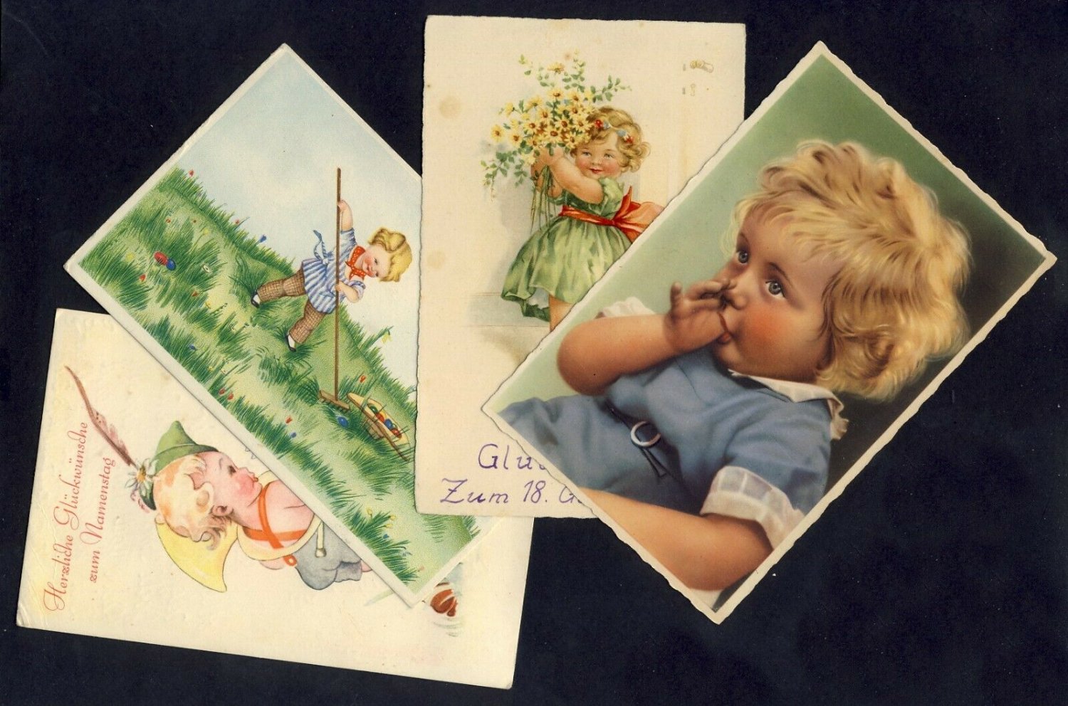 Postcard / Germany / 4 postcards - 1 lot / Feldpost / &ETH;&iexcl;hildren / Child / Reich