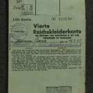 Clothing Card for Boys from the Age of 3 to 15 Years 3rd Reich 1944 WW2