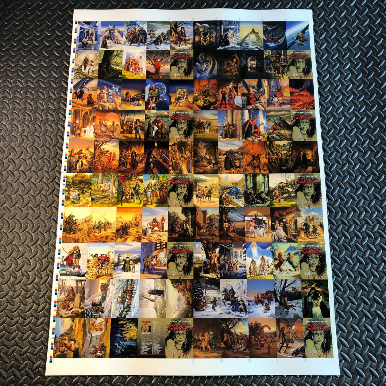 LARRY ELMORE 100-CARD UNCUT SHEET FPG 1994 FANTASY ART 28