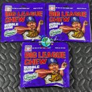 3-PACK LOT OF BIG LEAGUE CHEW SHREDDED BUBBLE GUM "GROUND BALL GRAPE" baseball