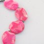 Pink Jade Obsidian Drop Gemstone Necklace