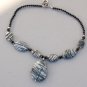 Black White Silk Stone Onyx Gemstone Necklace