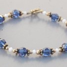 Royal Blue and White Crystal Bracelet
