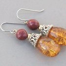 Jasper Amber Drop Earrings
