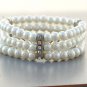 Triple Classic Simulated Pearl Bracelet