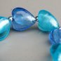 Aqua Blue Lampwork Heart Stretch Bracelet