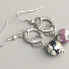 Purple Black Dragon Vein Agate Gemstone Earrings