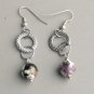 Purple Black Dragon Vein Agate Gemstone Earrings