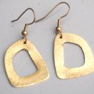 Textured Golden Geometric Drop Earrings