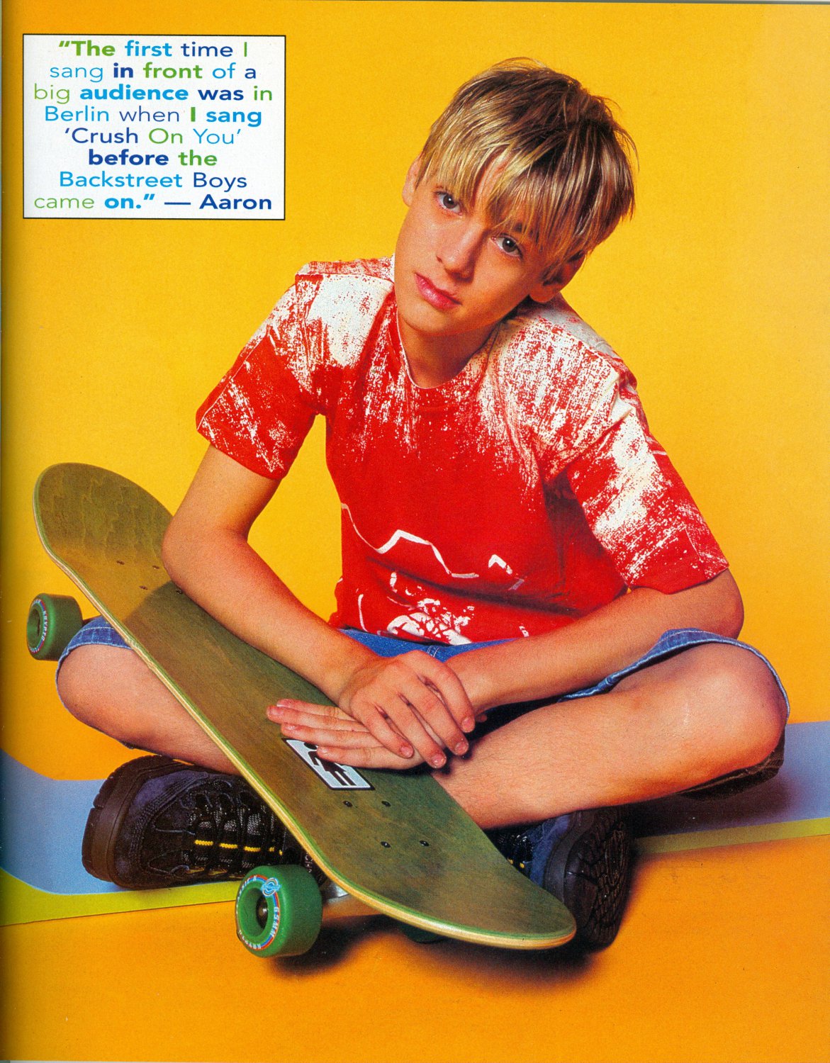 Aaron Carter - Singer - 11" x 8" Teen Magazine Pinup Mini-Poster   2002  RIP