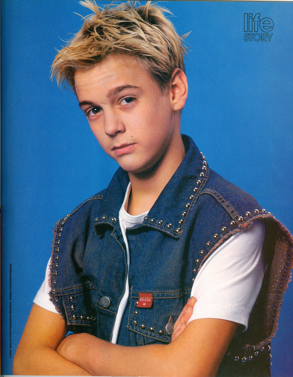 Aaron Carter - Singer - 11" x 8" Teen Magazine Pinup Mini-Poster   2002  RIP