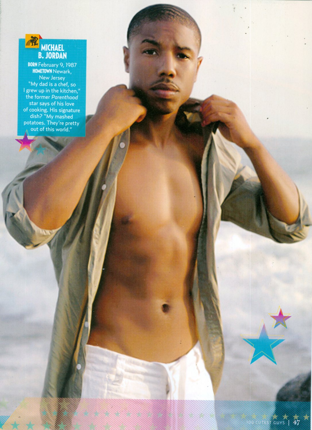 Michael B Jordan shirtless  Josh Bowman 11" x 8" Teen Magazine Pinup Mini Poster
