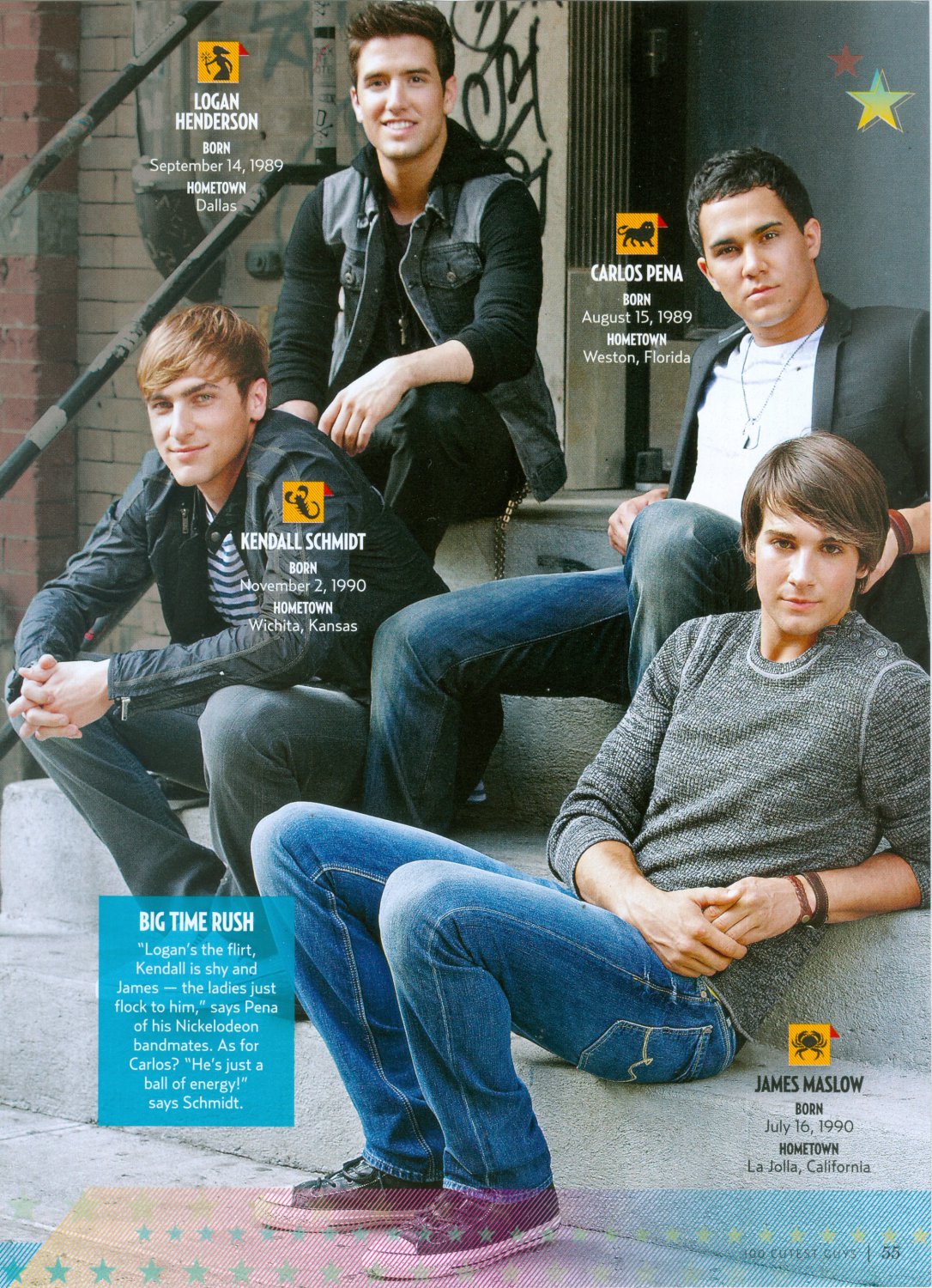 Big Time Rush James Maslow Carlos Pena 11" x 8" Teen Magazine Pinup Mini Poster