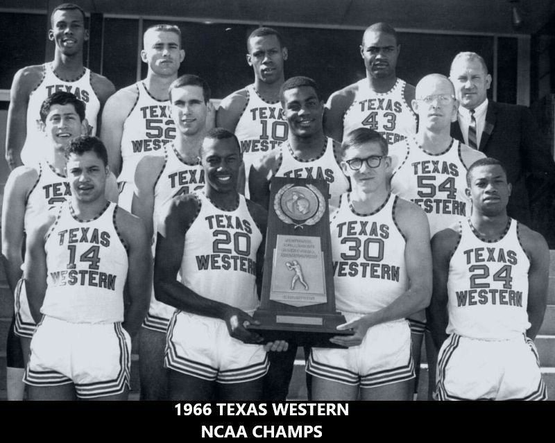 1966 TEXAS WESTERN MINERS 8X10 TEAM PHOTO NCAA BASKETBALL CHAMPS