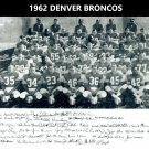 1962 DENVER BRONCOS 8X10 TEAM PHOTO PICTURE AFL FOOTBALL
