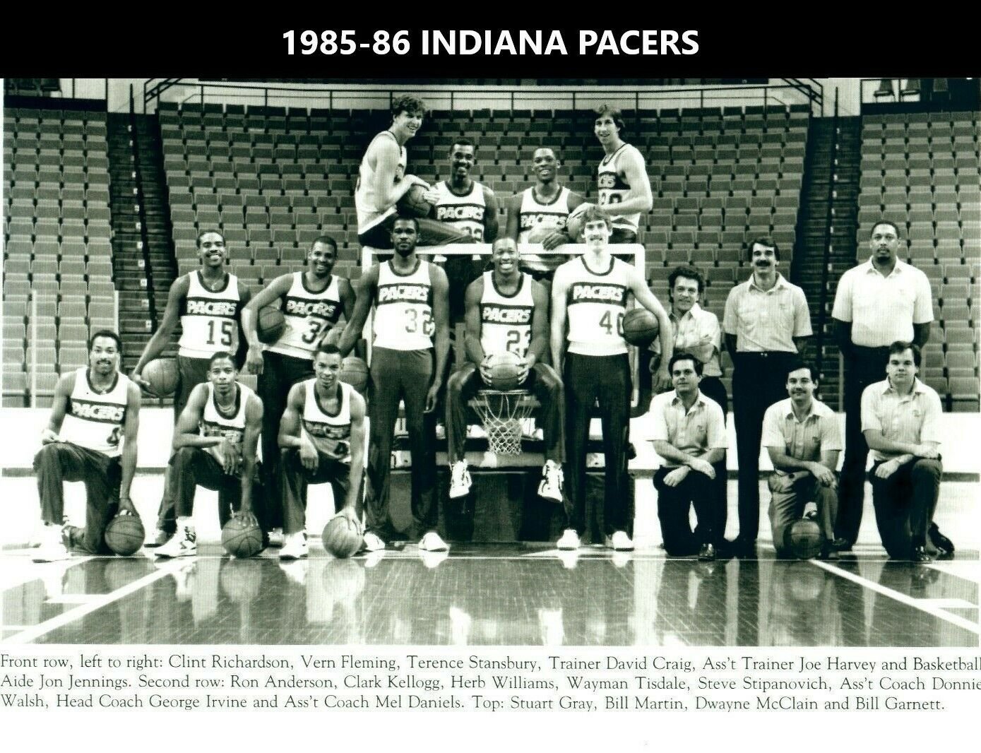 198586 INDIANA PACERS 8X10 TEAM PHOTO BASKETBALL PICTURE NBA