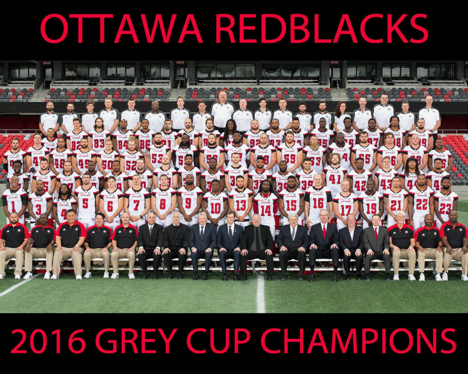 2016 OTTAWA REDBLACKS 8X10 TEAM PHOTO FOOTBALL PICTURE CFL GREY CUP CHAMPS