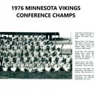1976 MINNESOTA VIKINGS 8X10 TEAM PHOTO FOOTBALL PICTURE NFC CHAMPS NFL B/W