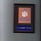 CLEMSON TIGERS CHAMPIONSHIP BANNER PLAQUE FOOTBALL NCAA NATIONAL CHAMPS CLEMSON TIGERS CHAMPIONSHIP BANNER PLAQUE FOOTBALL NCAA NATIONAL CHAMPS