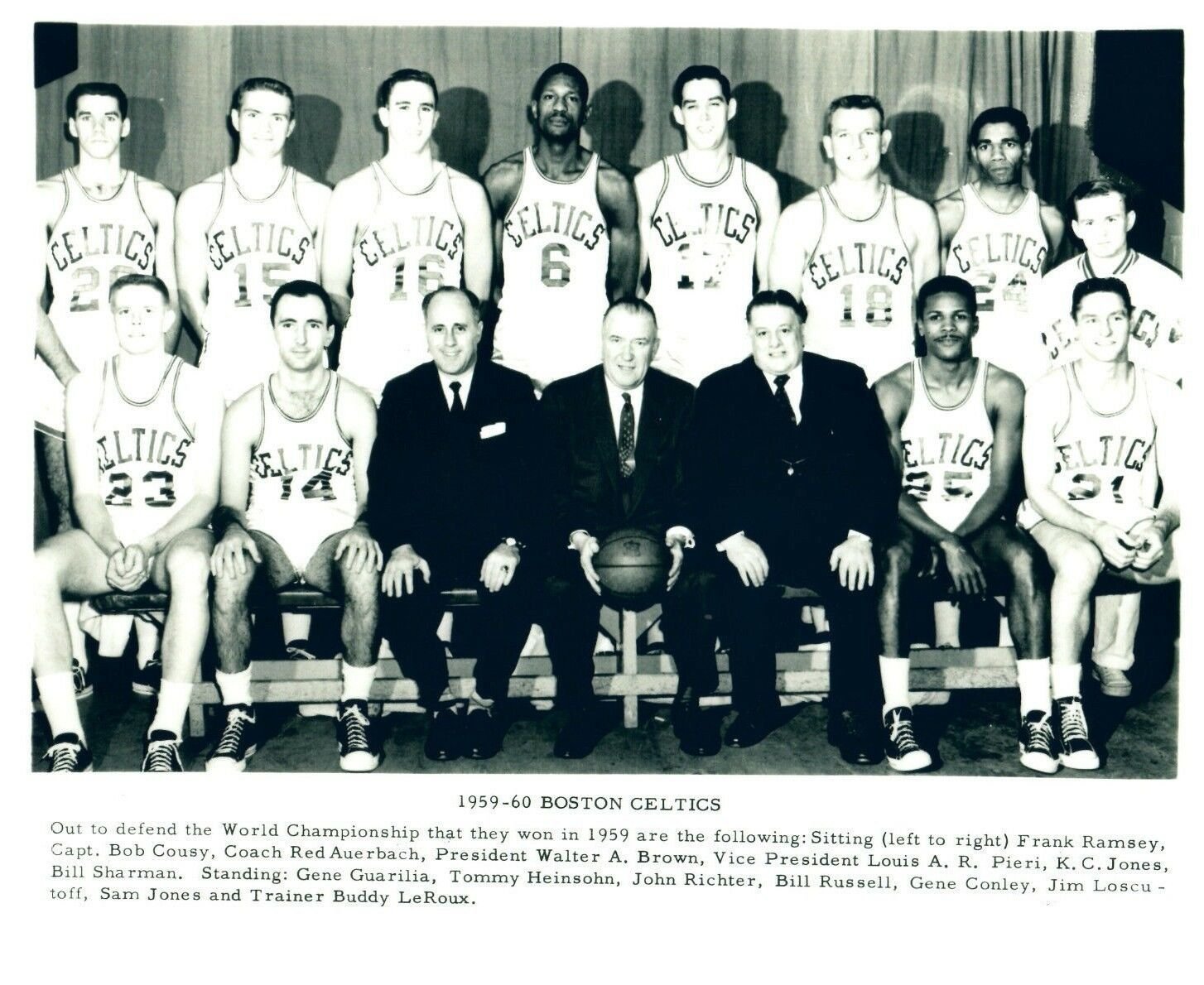 1959-60 BOSTON CELTICS 8X10 TEAM PHOTO BASKETBALL PICTURE NBA