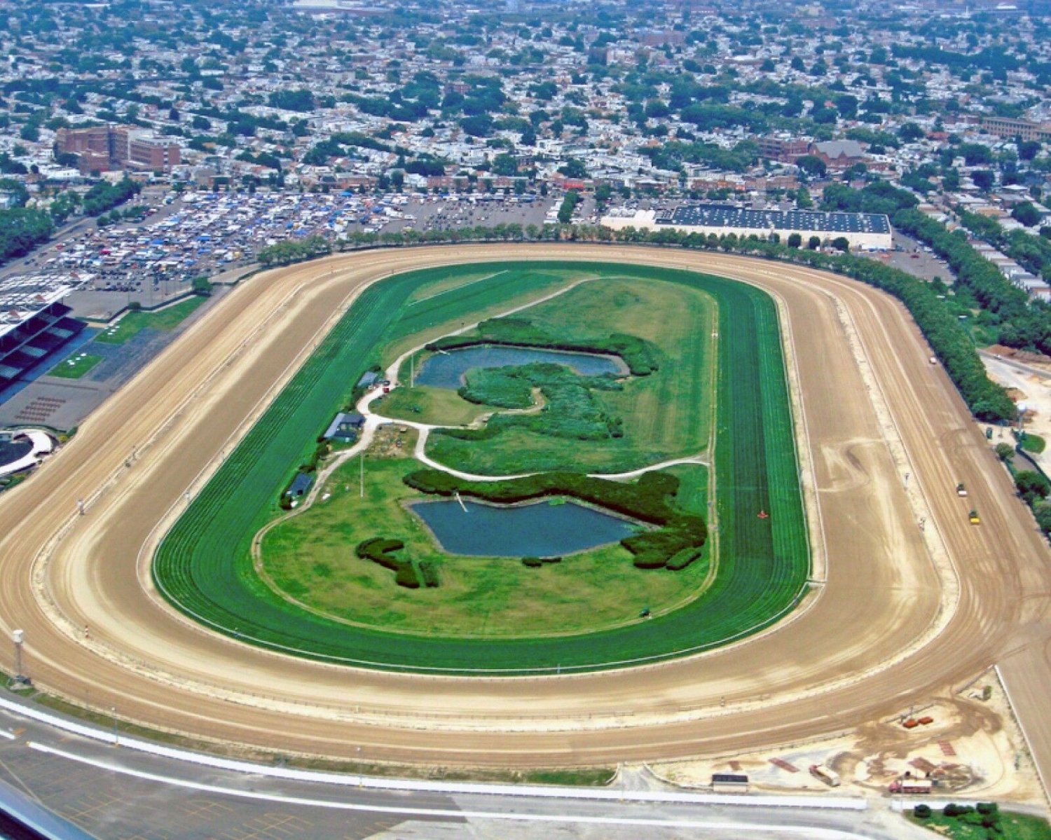 AQUEDUCT RACE TRACK 8X10 PHOTO HORSE RACING PICTURE NEW YORK