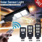 LED Solar Street Light 60W/90W/120W PIR Motion Sensor Outdoor Wall Lamp+Remote