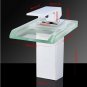 LED Changable Colour Bathroom Faucet Glass One Hole Handle Mixer Tap
