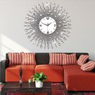 60x60cm Modern Luxury Large Art Round Diamond Wall Clock Home Living Room Decor