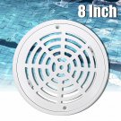 8 Inch Main Drain Cover Replacement White Universal Round Swimming Pool W/Screws