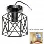 Diamond Shape Metal Ceiling Light Industrial Vintage Pendant Flush Mount Light