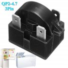 Refrigerator Start Relay PTC for QP-2-4.7 4.7 Ohm 3 Pin Vissani Danby Compressor