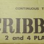 Cribbage Board: wooden, walnut, standard layout, with box, VG board and box