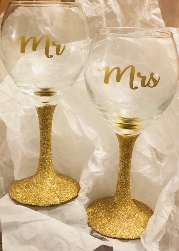 Glitter Stem Wine Glass