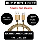 1M 2M 3M Long Micro USB Data Sync Charger Cable Lead For Samsung Android Phones