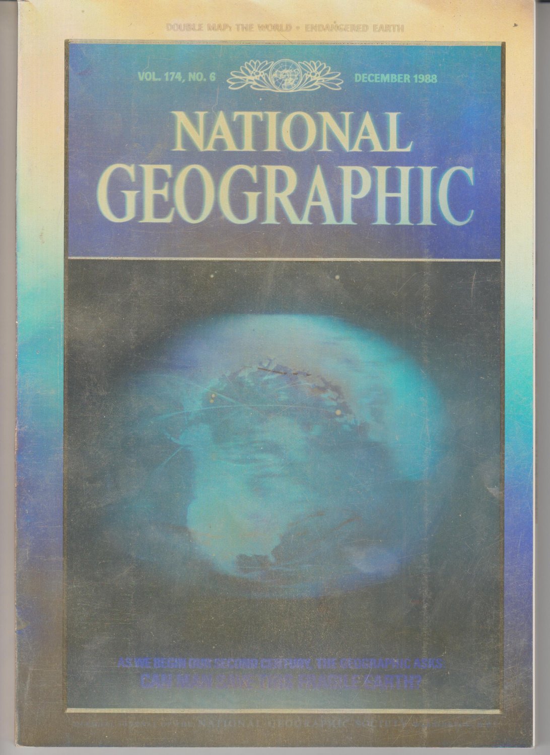 National Geographic Volume 174 Number 6 Dec 1988 Holographic Cover - NO Map