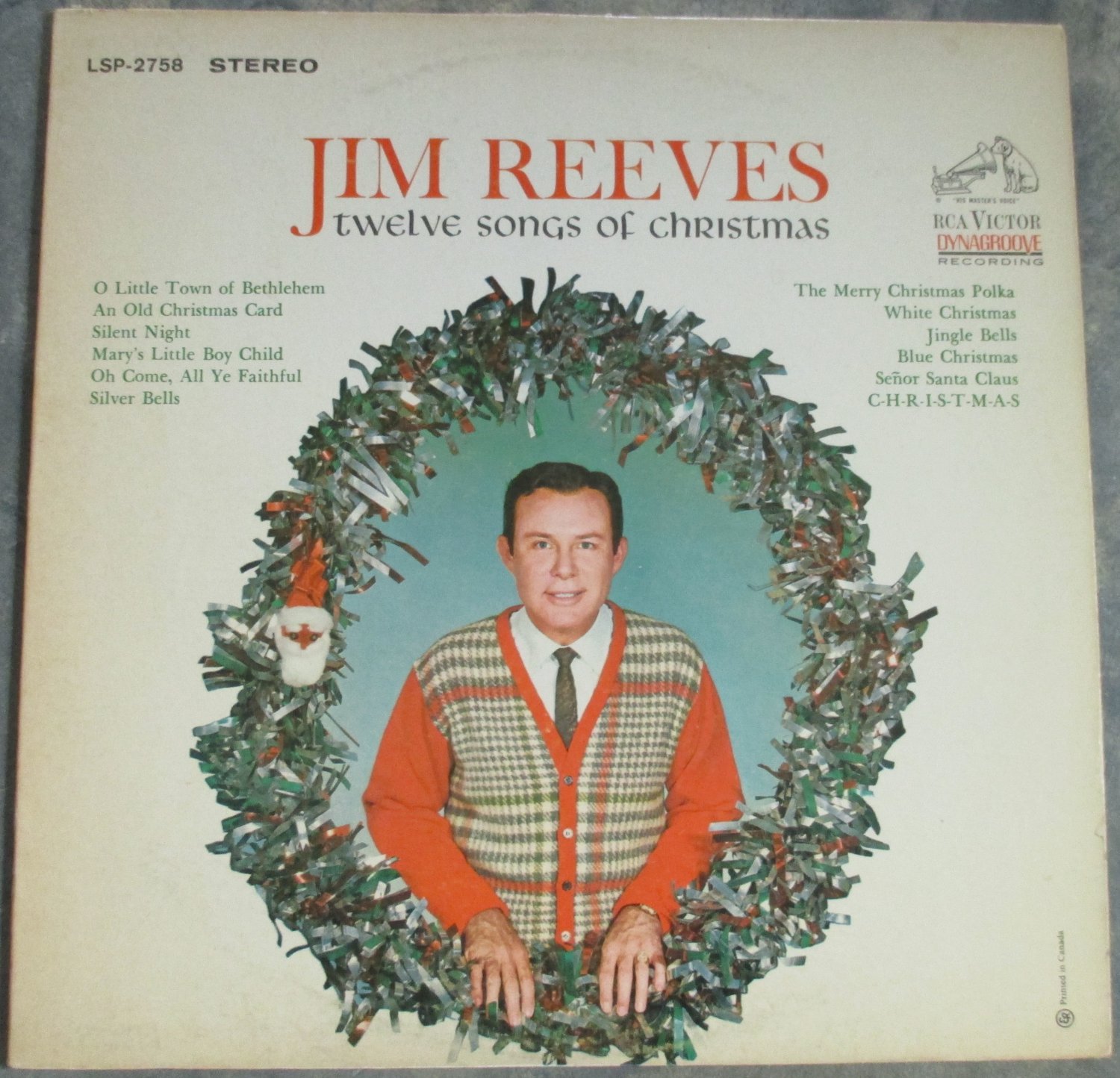 JIm Reeves Twelve Songs Of Christmas Vinyl LP Record