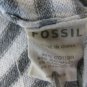 Fossil Women's Shirt Cotton Cashmere Med 3/4 Sleeve Striped