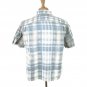 Merona Men's Shirt Linen Blend Button Down Short Sleeve Plaid Lightweight Size M
