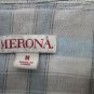 Merona Men's Shirt Linen Blend Button Down Short Sleeve Plaid Lightweight Size M