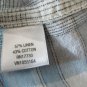 Merona Men's Shirt Linen Blend Button Down Short Sleeve Plaid Lightweight Size M